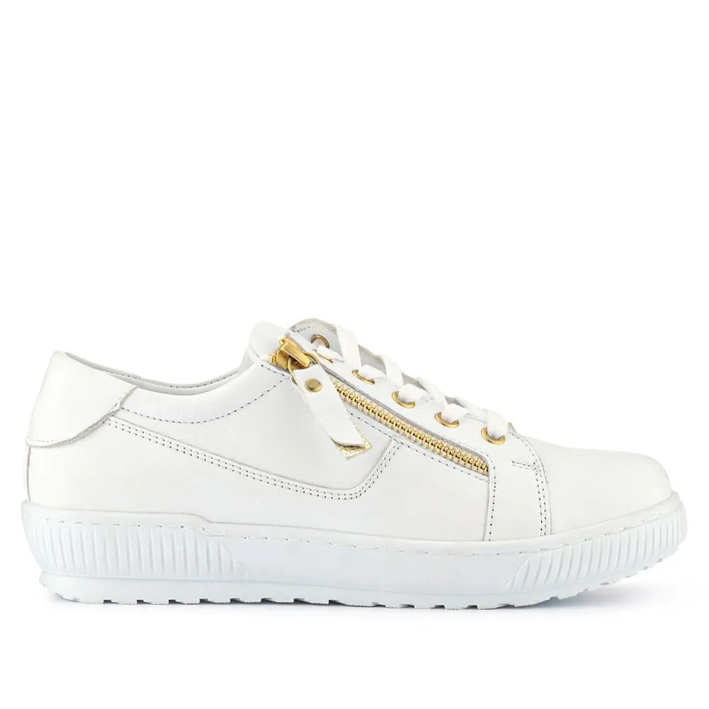 Padova Wide-Fit Leather Trainers - PADOVAWIDE / 326 787 - White sold by Jones Bootmaker