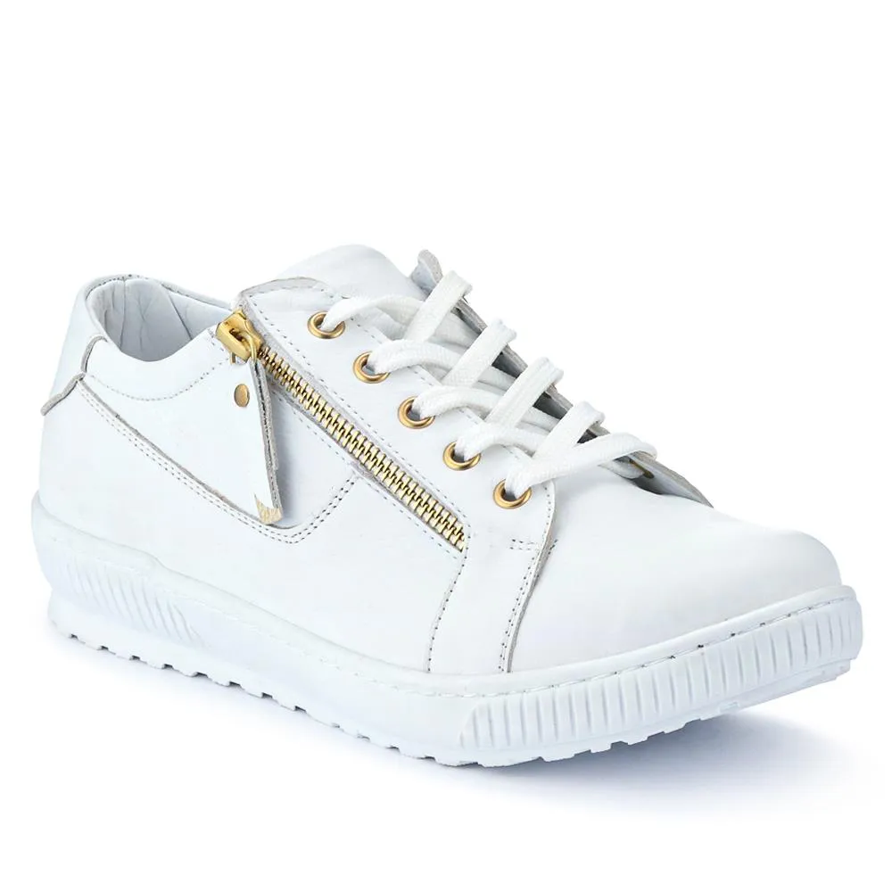 Padova Wide-Fit Leather Trainers - PADOVAWIDE / 326 787 - White sold by Jones Bootmaker product image thumbnail 2