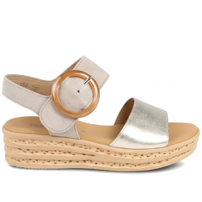 Andre Gabor Wedge Sandals - GAB37522 / 323 653 - Sand Shimmer made by Jones Bootmaker