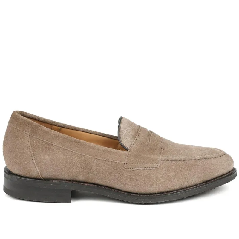Imperial Goodyear Welted Leather Penny Loafers - IMPERIAL1 / 325 000 - Taupe Suede made by Loake