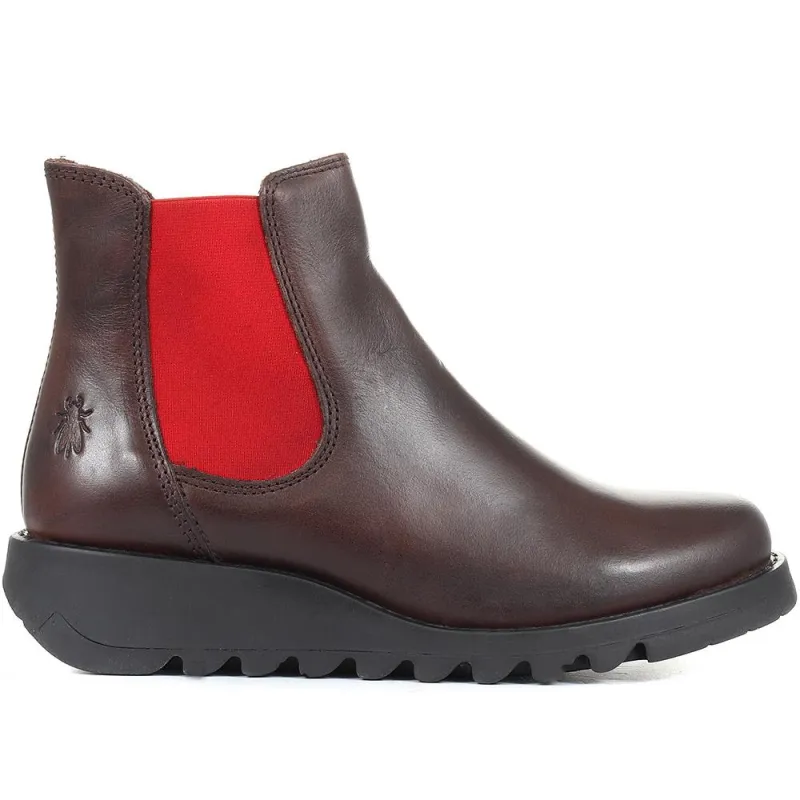 Salv Leather Chelsea Boots - FLYLO34501 / 320 427 - Dark Brown made by Fly London