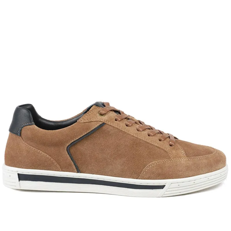 Salvo Premium Leather Lace Up Trainers - SALVO / 329 341 - Tan Leather made by Jones Bootmaker