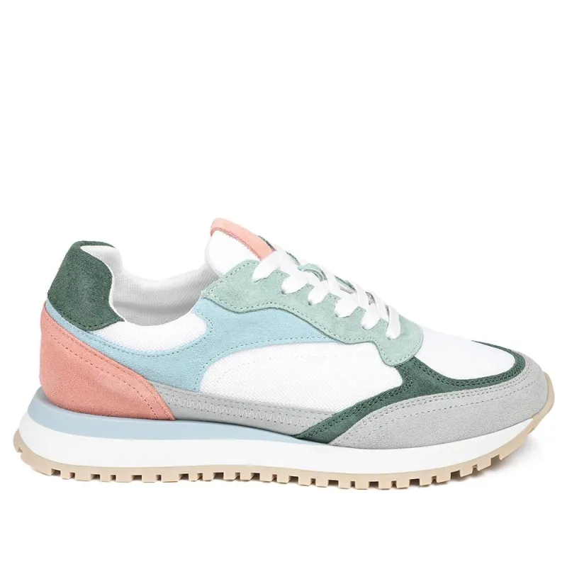 Asha Leather Wedge Trainers - ASHA / 329 137 - White Multi made by Jones Bootmaker