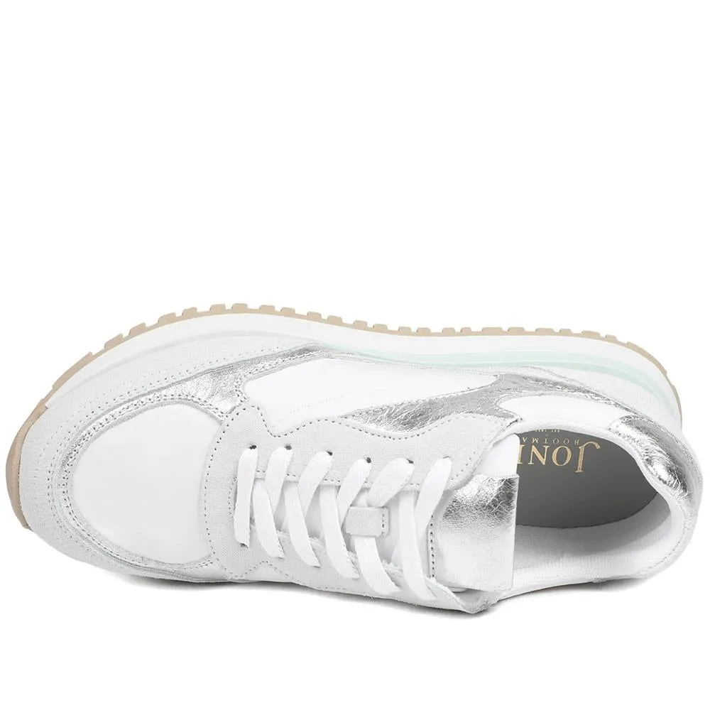 Asha Leather Wedge Trainers - ASHA / 329 137 - White Metallic sold by Jones Bootmaker product image thumbnail 4