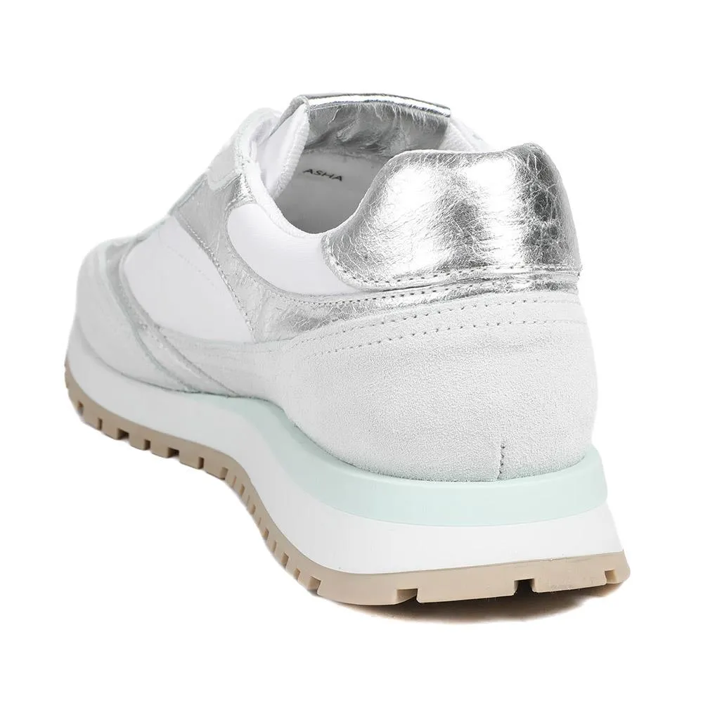 Asha Leather Wedge Trainers - ASHA / 329 137 - White Metallic sold by Jones Bootmaker product image thumbnail 3
