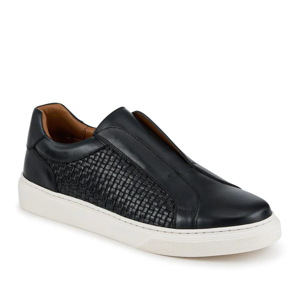 Swindon Leather Woven Slip On Trainers - SWINDON / 328 818 - Black sold by Jones Bootmaker product image thumbnail 2