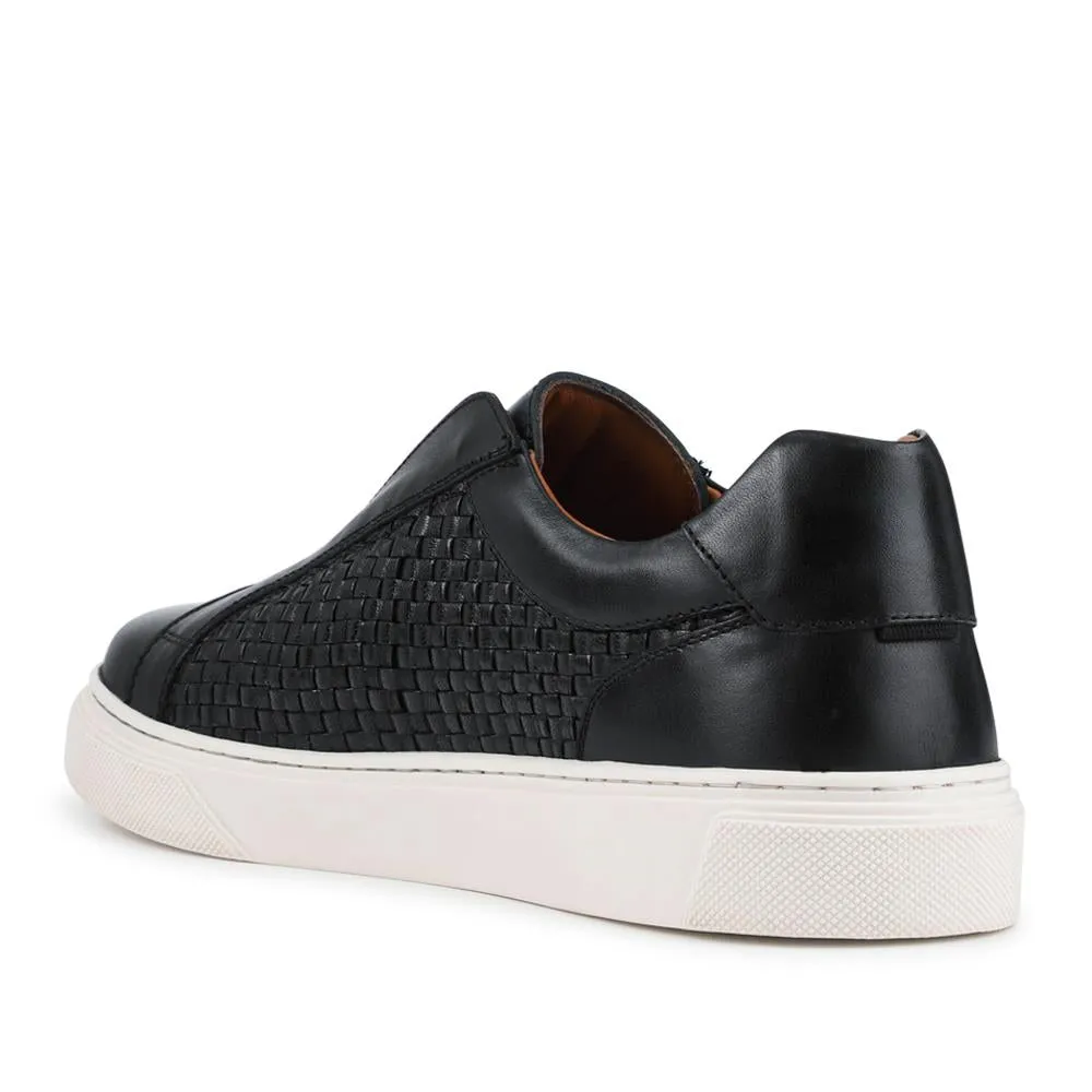 Swindon Leather Woven Slip On Trainers - SWINDON / 328 818 - Black sold by Jones Bootmaker product image thumbnail 3