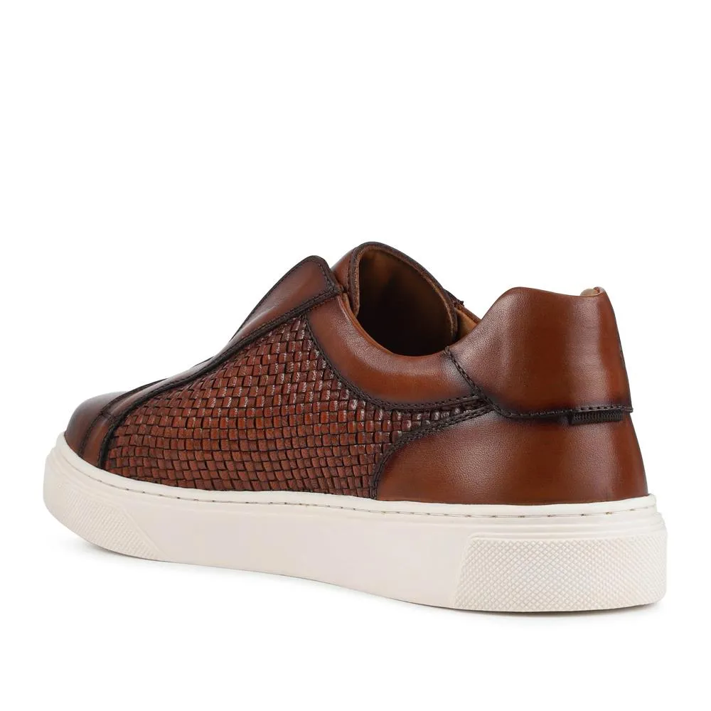 Swindon Leather Woven Slip On Trainers - SWINDON / 328 818 - Tan sold by Jones Bootmaker product image thumbnail 3