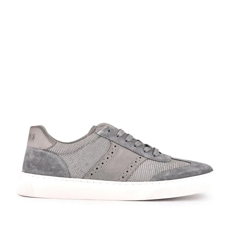 Stephan Lace-Up Leather Trainers - STEPHAN / 328 076 - Grey Suede made by Jones Bootmaker