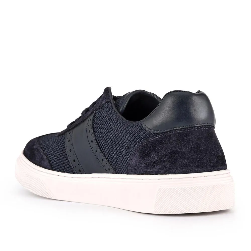 Stephan Lace-Up Leather Trainers - STEPHAN / 328 076 - Navy Suede sold by Jones Bootmaker product image thumbnail 3