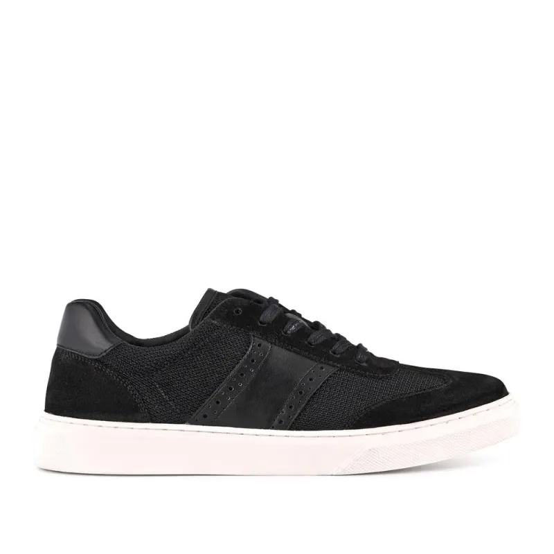 Stephan Lace-Up Leather Trainers - STEPHAN / 328 076 - Black Suede made by Jones Bootmaker