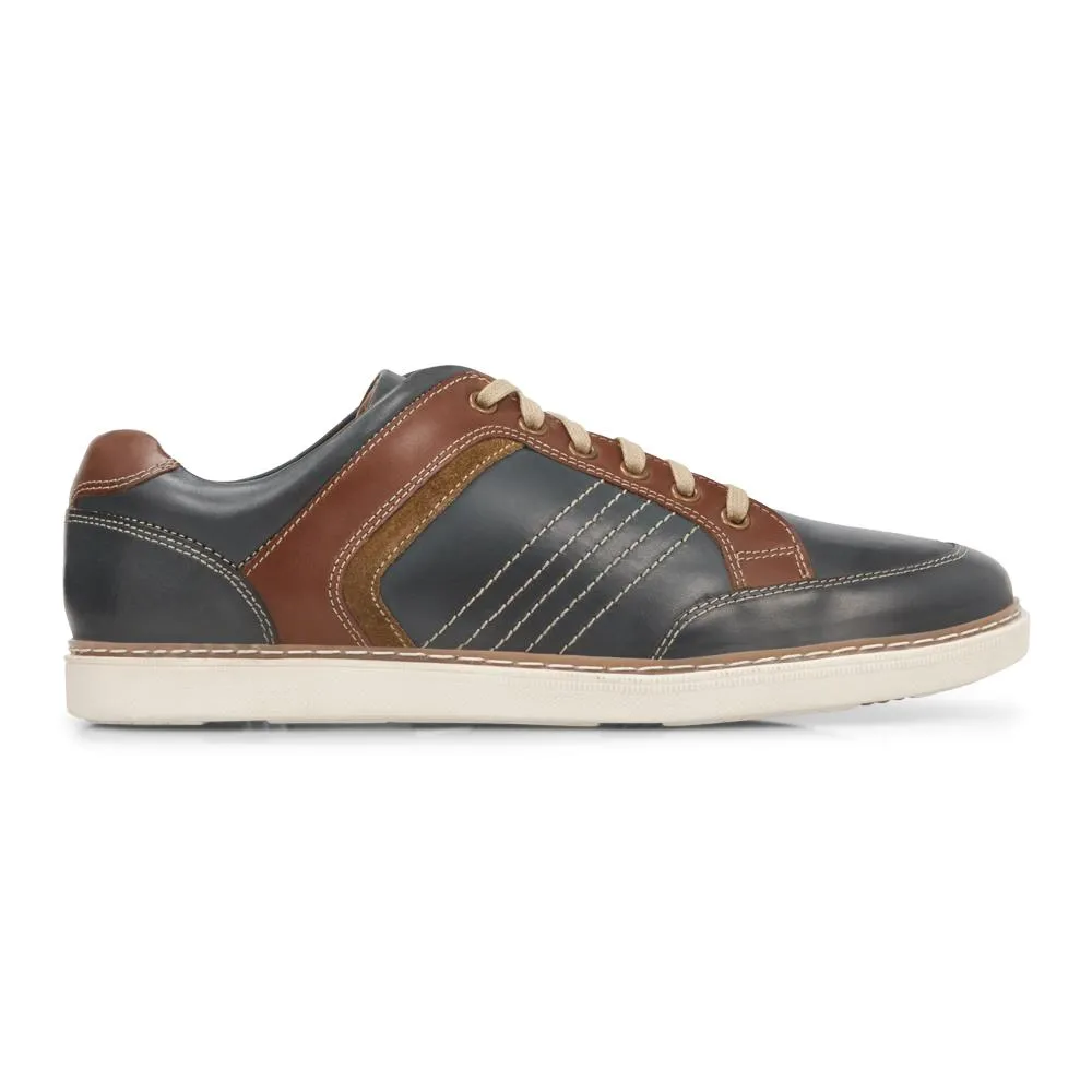 Americana 2 Leather Casual Trainer - AMERICANA 2 / 27222233 - Blue/Brown sold by Jones Bootmaker
