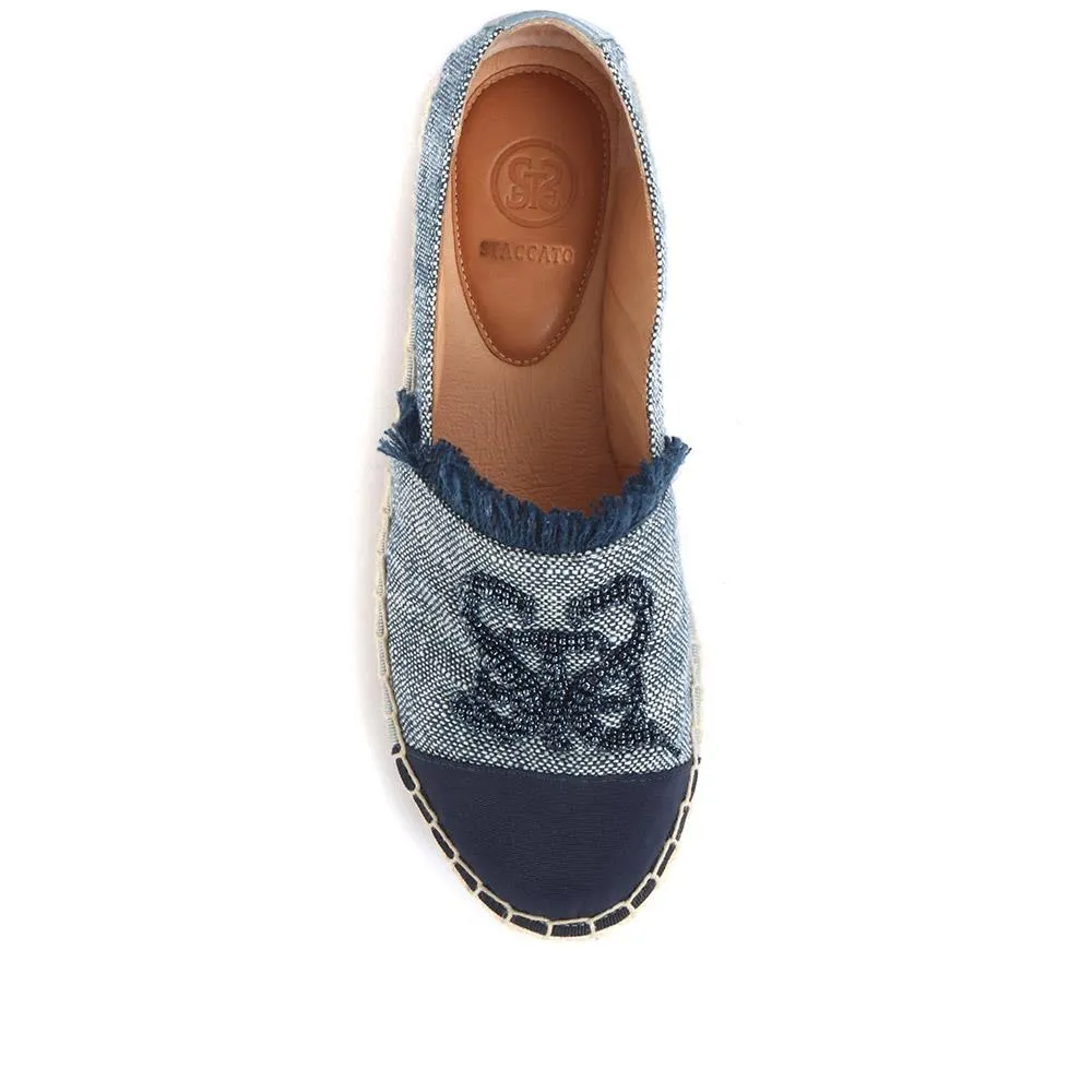 Cannes Embellished Espadrille Flats - BEL33505 / 319 915 - Navy sold by Jones Bootmaker product image thumbnail 4