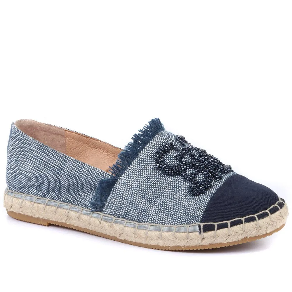 Cannes Embellished Espadrille Flats - BEL33505 / 319 915 - Navy sold by Jones Bootmaker product image thumbnail 2
