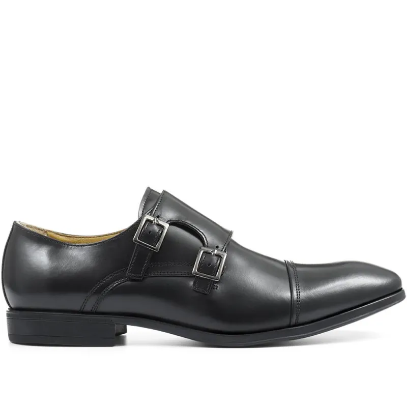 Fresno Wide-Fit Leather Double Monk Strap Shoe - STEP31501 / 317 424 made by Jones Bootmaker