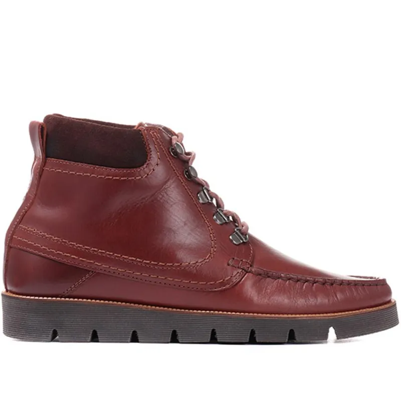 Leather Lace Up Ankle Boot - PASTO30501 / 317 080 - Brown made by Jones Bootmaker