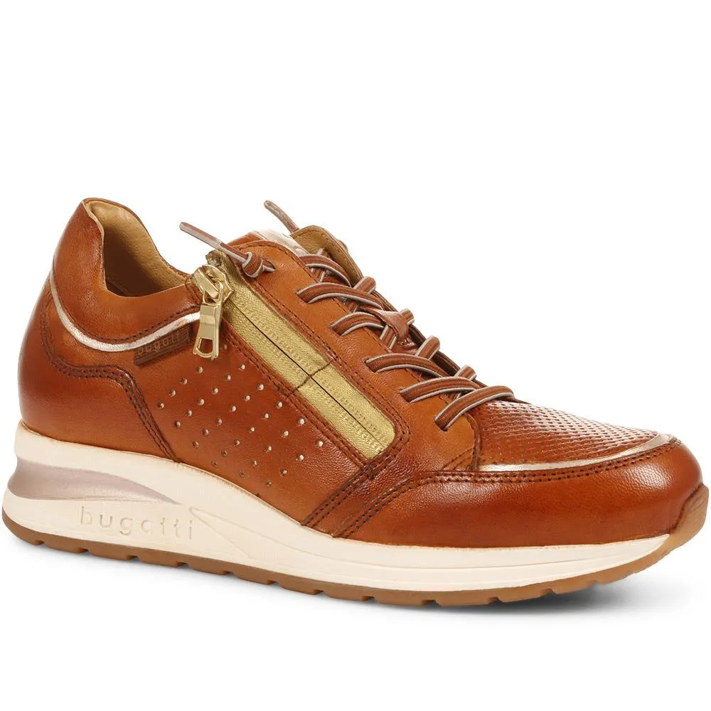 Lace-Up Leather Wedge Trainers - BUG35509 / 321 809 - Tan sold by Jones Bootmaker product image thumbnail 2