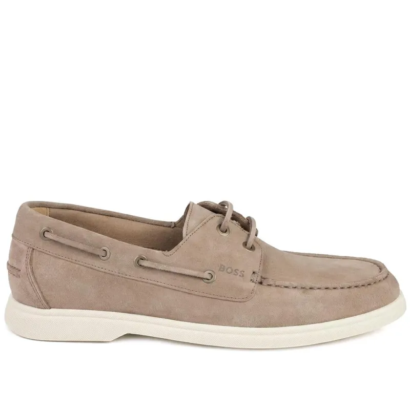 Hugo Boss Leather Lace Up Slip On Shoes - HUGO43504 / 328 698 - Taupe Suede made by Jones Bootmaker