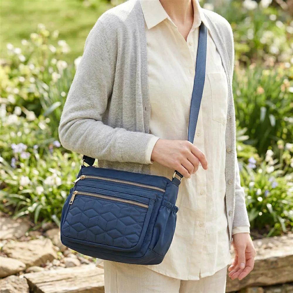 Quilted Multi Zip Crossbody Bag - WAHT43007 / 329 324 - Navy sold by Jones Bootmaker product image thumbnail 2