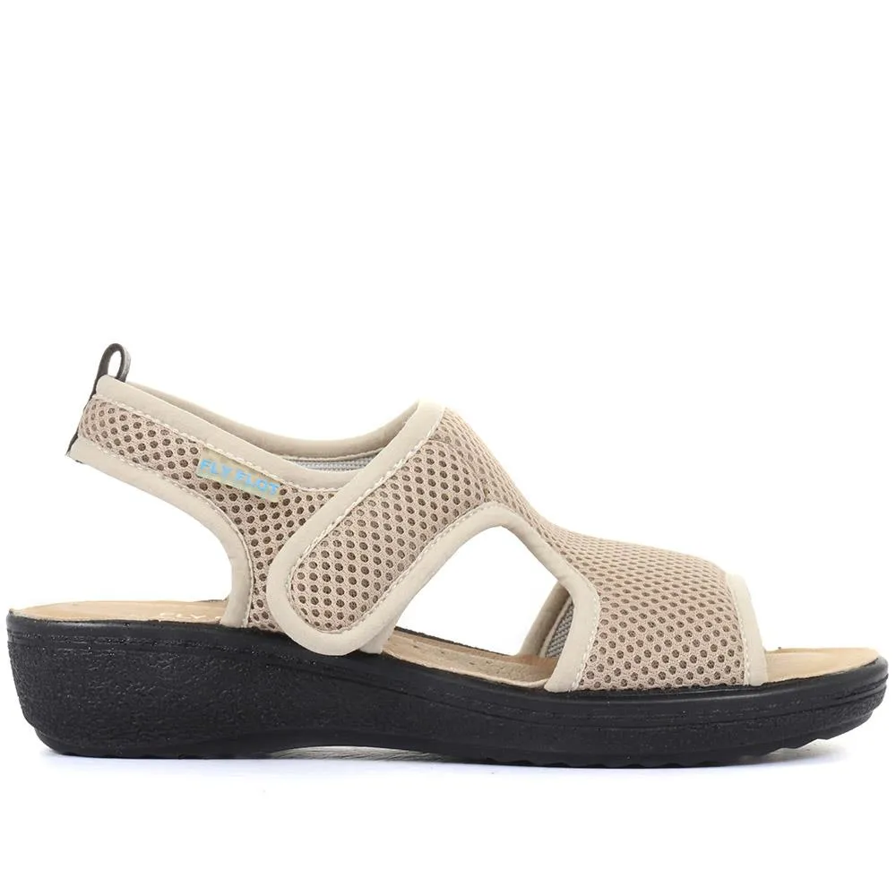 Fly Flot Touch Fastening Sandals - FLY27017 / 312 035 - Beige sold by Jones Bootmaker