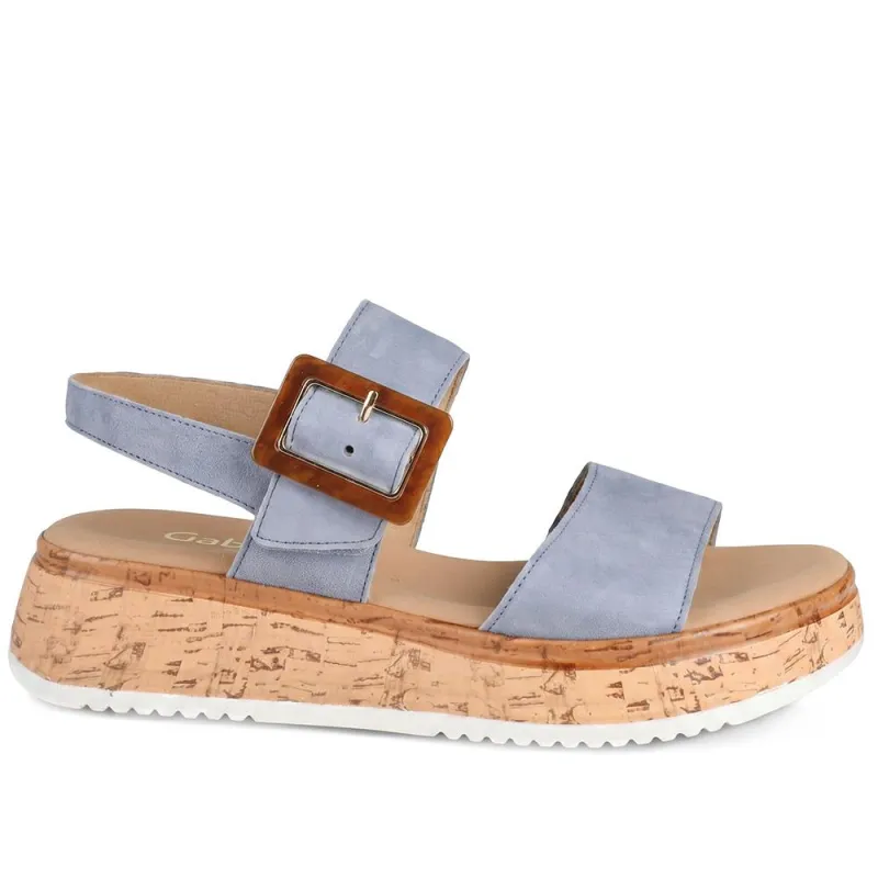 Gabor Leather Adjustable Fasten Sandals - GABC43517 / 330 456 - Blue made by Jones Bootmaker
