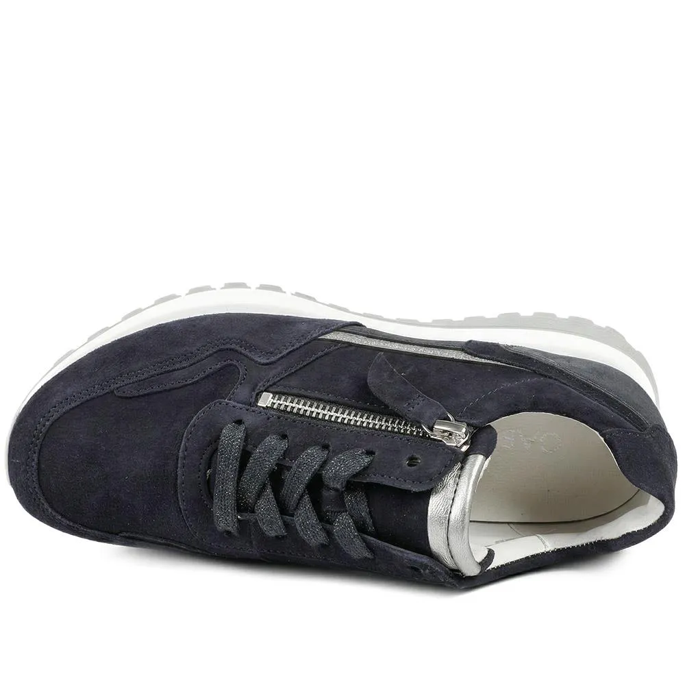Gabor Hollywell Wide Fit Zip & Lace Trainers - GAB42502 / null - Navy Multi sold by Jones Bootmaker product image thumbnail 4