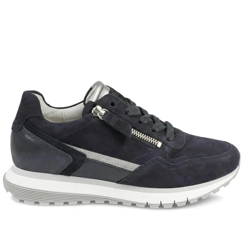 Gabor Hollywell Wide Fit Zip & Lace Trainers - GAB42502 / null - Navy Multi made by Jones Bootmaker