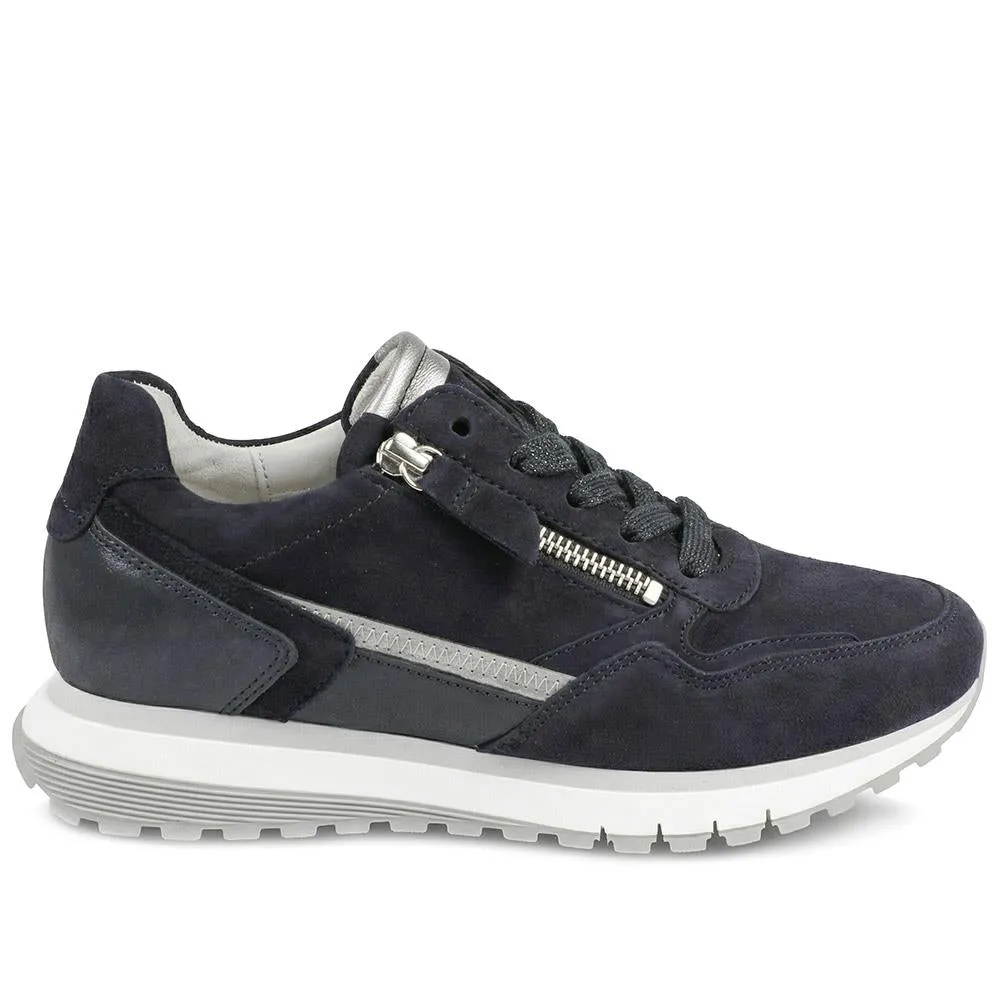 Gabor Hollywell Wide Fit Zip & Lace Trainers - GAB42502 / null - Navy Multi sold by Jones Bootmaker