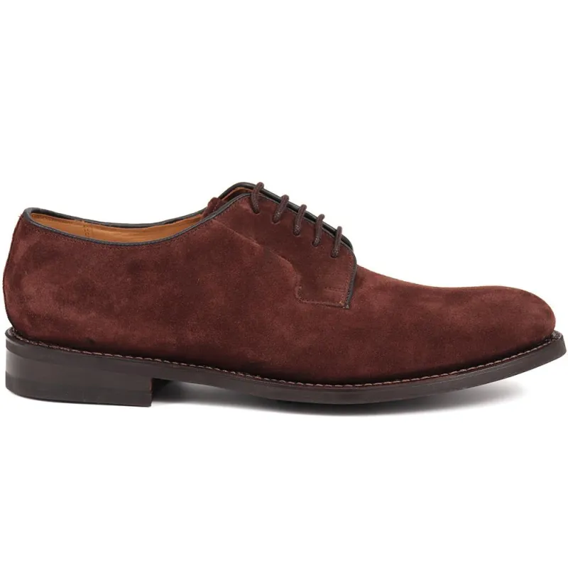 Leather Lace-Up Smart Shoes - BRUSSELS2 / 324 405 - Dark Brown Suede made by Jones Bootmaker