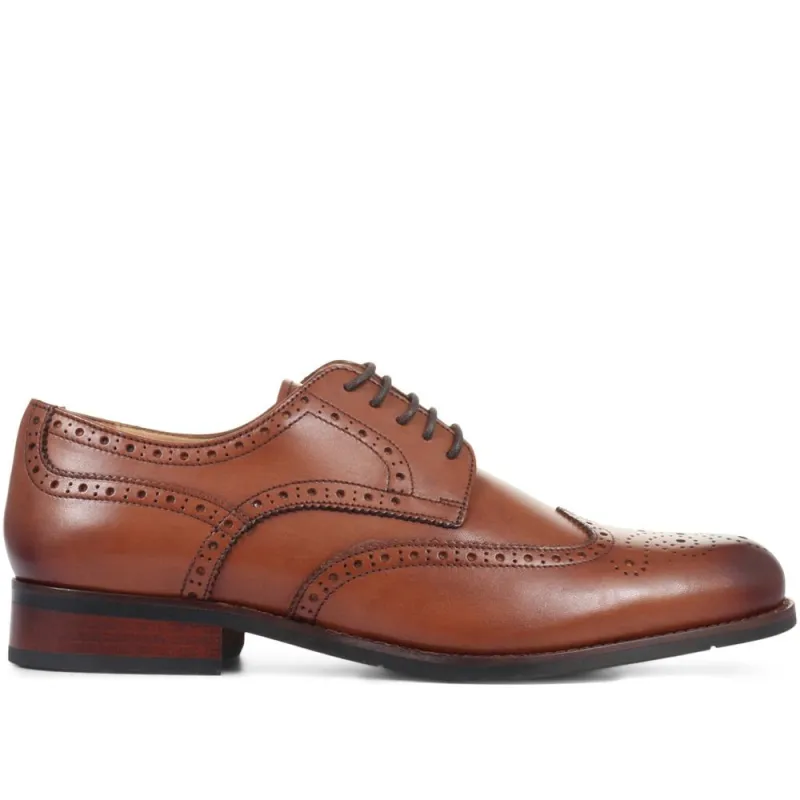 Manning Wide-Fit Men's Brogues - MANNING / 320 487 - Chestnut made by Jones Bootmaker