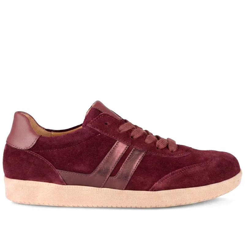 West Gabor Leather Trainers - GAB42507 / 327 746 - Burgundy Suede made by Jones Bootmaker