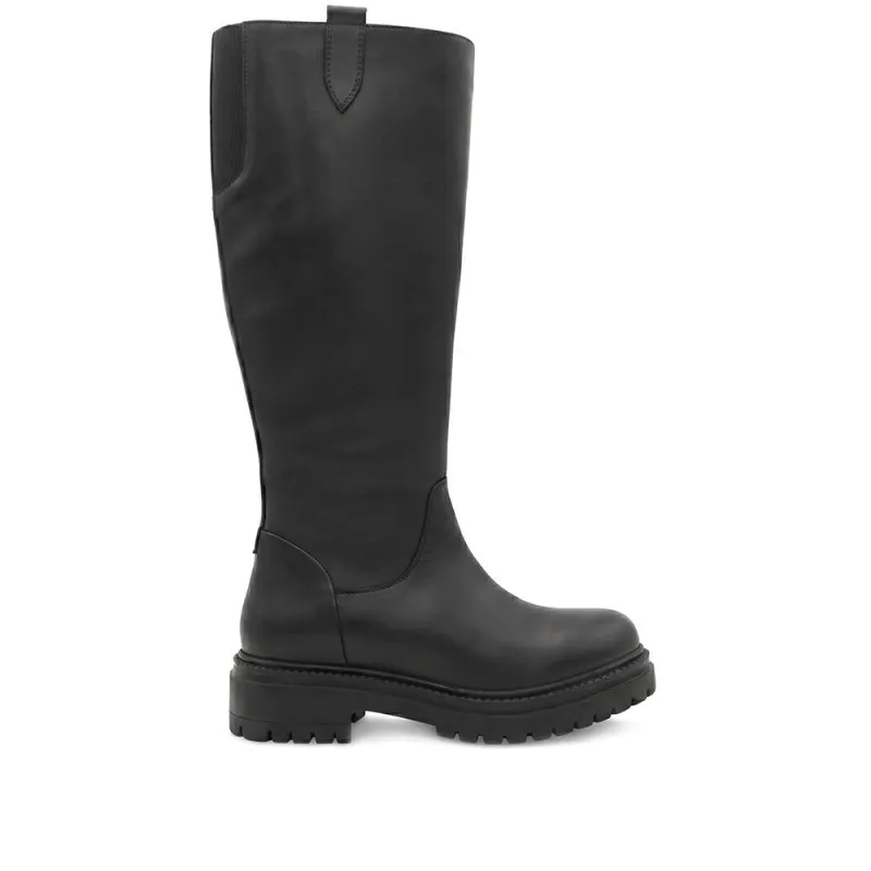 Dolores Leather Heeled Long Boots - DOLORES / 329 734 - Black Leather made by Jones Bootmaker