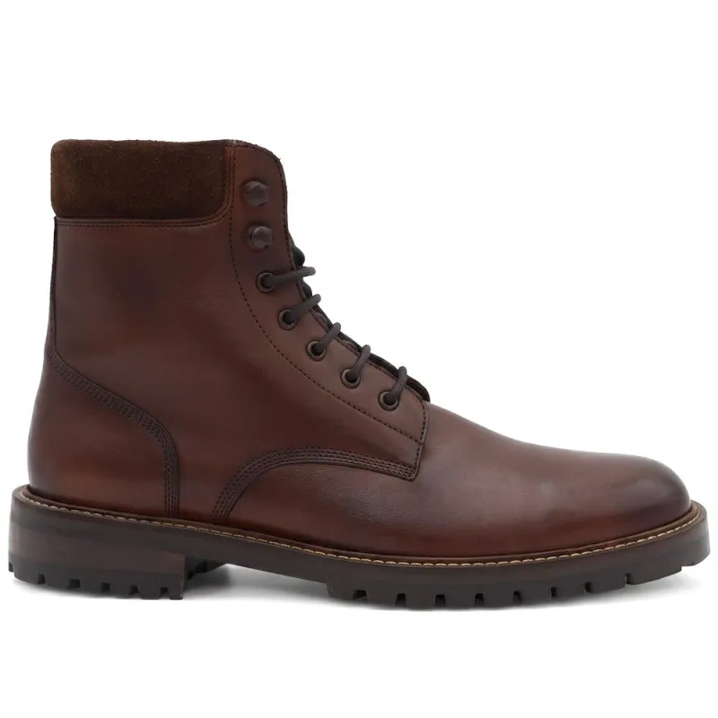 Dalmazio Leather Lace Up Boots - DALMAZIO / 329 956 - Chestnut Leather made by Jones Bootmaker