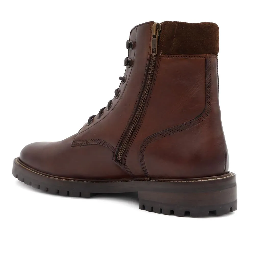 Dalmazio Leather Lace Up Boots - DALMAZIO / 329 956 - Chestnut Leather sold by Jones Bootmaker product image thumbnail 4