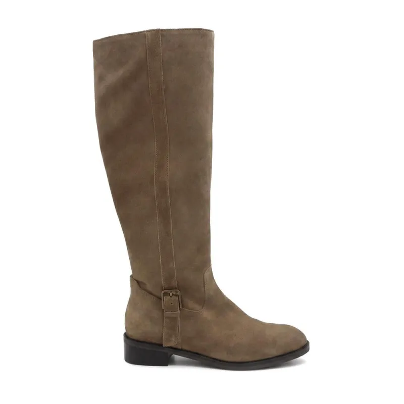 Diora Leather Long Boots W/ Inner Zip - DIORA / 329 777 - Taupe made by Jones Bootmaker