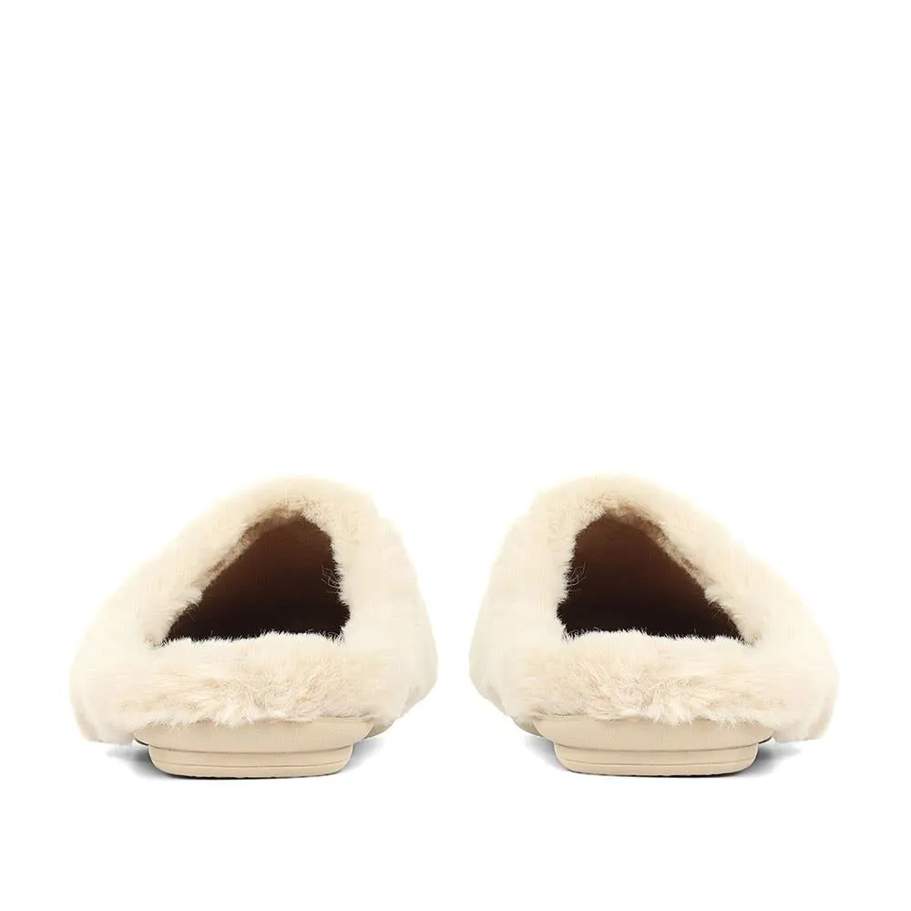 Camile Faux-Fur Mule Slippers - CAMILE / 321 821 - Beige sold by Jones Bootmaker product image thumbnail 3