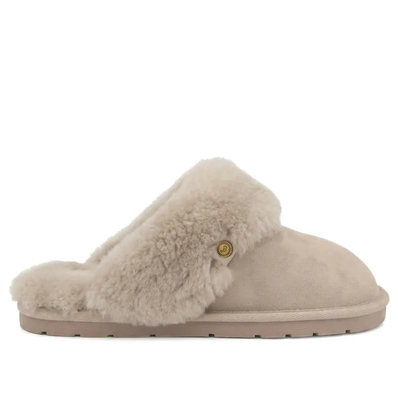 Bella-Rose Sheepskin Mule Slippers - BELLA-ROSE / 319 378 - Taupe made by Jones Bootmaker