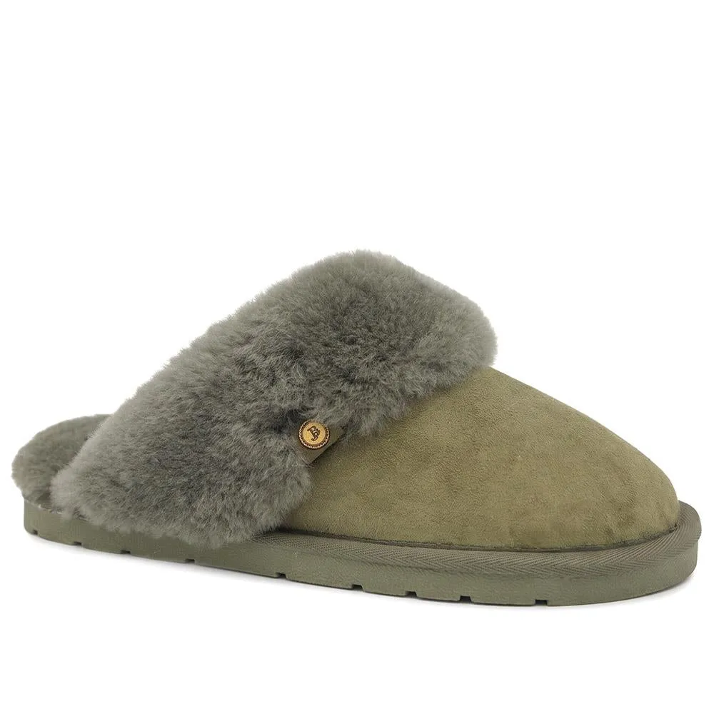 Bella-Rose Sheepskin Mule Slippers - BELLA-ROSE / 319 378 - Olive Suede sold by Jones Bootmaker product image thumbnail 3