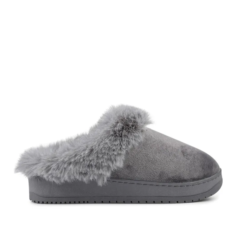Cosy Memory Foam Mule Slippers - QING42004 / 327 932 - Grey made by Jones Bootmaker