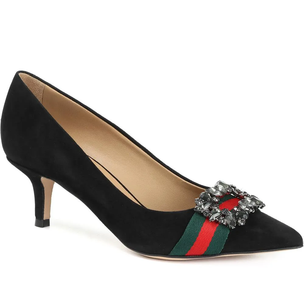 Embellished Suede Court Shoe - POLET30502 / 317 190 sold by Jones Bootmaker