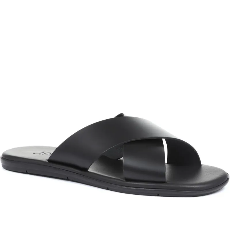 Eli Leather Slider Sandals - ELI / 318 611 sold by Jones Bootmaker