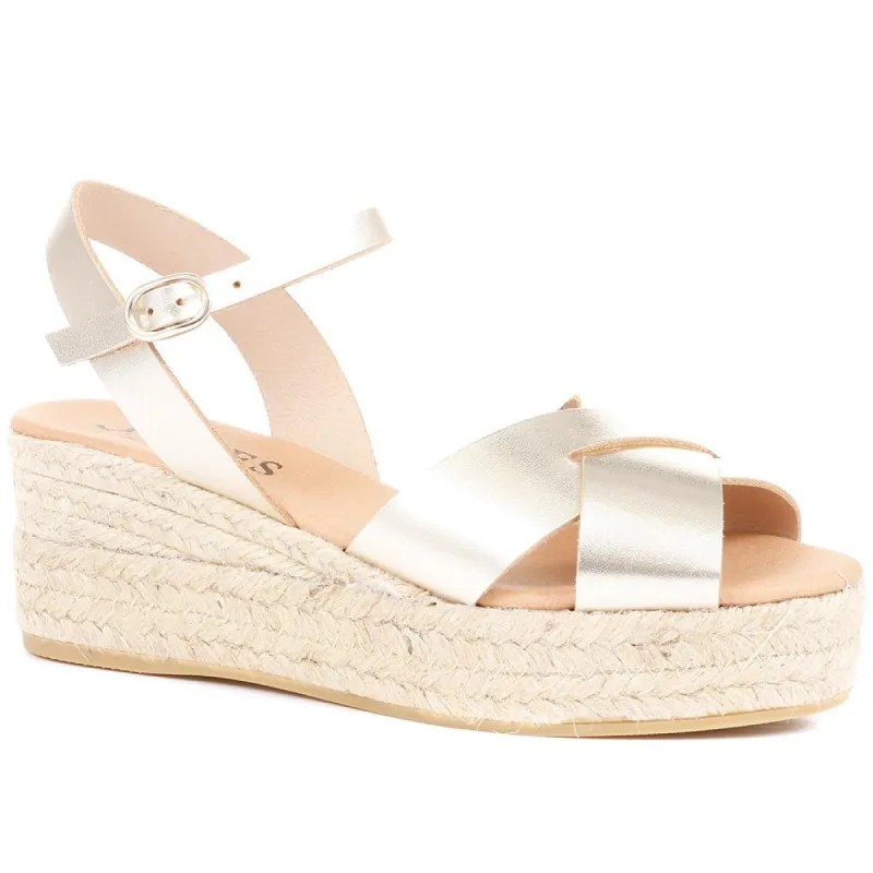 Alaina Leather Espadrille Wedges - ALAINA / 322 056 sold by Jones Bootmaker