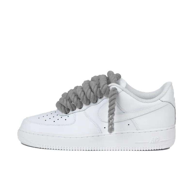 Nike Air Force 1 Low Rope Laces Light Grey Custom sold by KeepItSneaker