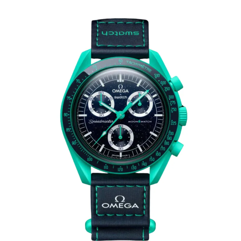 Swatch x Omega Bioceramic Moonswatch Mission On Earth - Polar Lights sold by KeepItSneaker