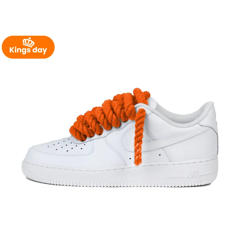 Nike Air Force 1 Low ロープカスタム rope Custom Air Force 1 Rope Laces Sneakers. Beige Color. Low