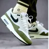 Nike Air Max 1 White Black Medium Olive sold by KeepItSneaker