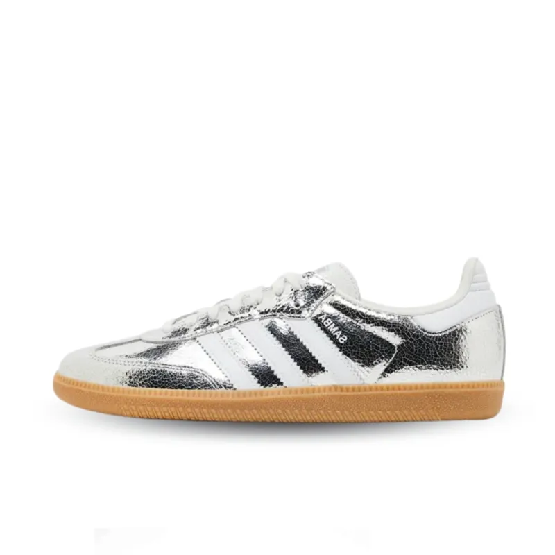 Adidas Samba OG Silver Metallic Cracked Leather sold by KeepItSneaker