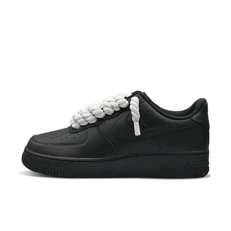 Nike Air Force 1 Low  Rope Laces Black White Custom sold by KeepItSneaker