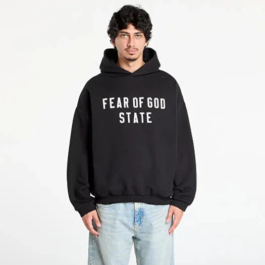 Fear of God Essentials 90's Fit Fleece Hoodie Jet Black sold by KeepItSneaker product image thumbnail 3