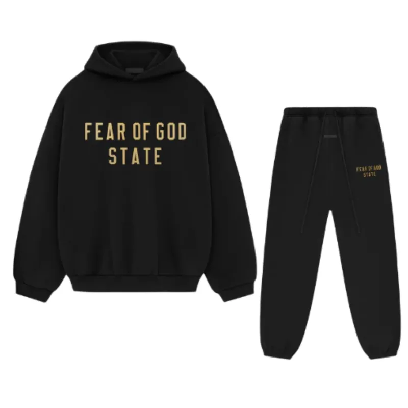 Fear of God Essentials FW24 Black Yellow State Full Set sold by KeepItSneaker